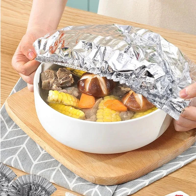 300 PCS Set Home Outdoor Travel Camping Picnic  Aluminum Foil Cover Reusable Heat Insulation Heat Preservation Food Grade Keep Food Fresh Oven Kitchen Takeaway Nutrition Bags