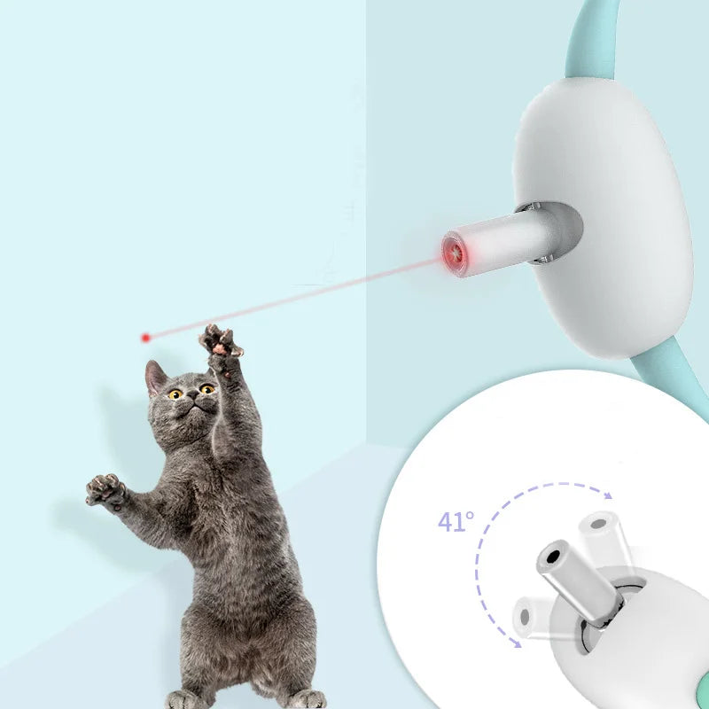 Laser Teasing Cat Collar Electric USB Charging Kitten Amusing Toys Interactive Training Pet Items Automatic Cat Toy