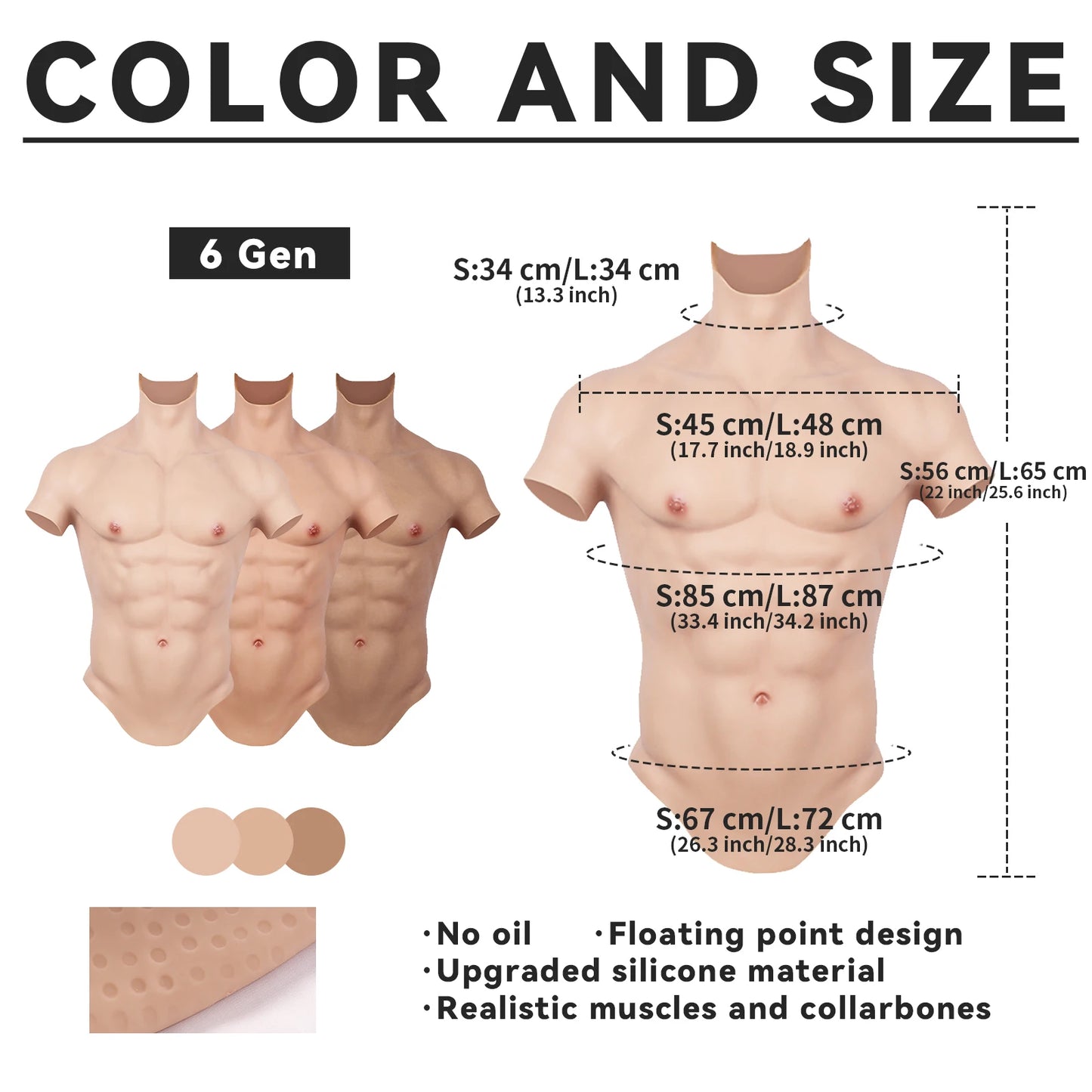 CYOMI Silicone Realistic Muscle Male Suit Fake Chest Artificial Simulation Muscles Cosplay Fake Belly Muscle Crossdresser