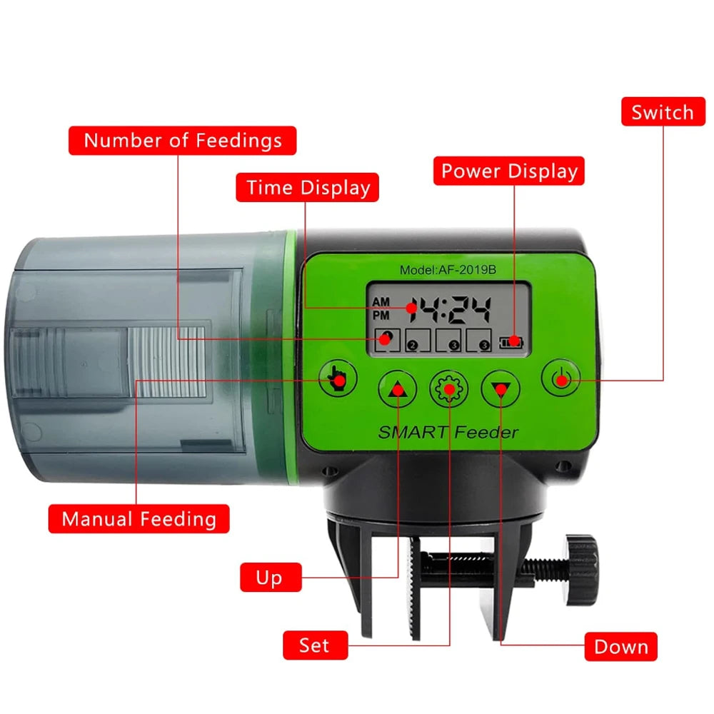 Automatic Fish Tank Feeder Intelligent Timing Automatic Feeder Aquarium Goldfish Feeder Large Capacity Fish Aquarium Feeder