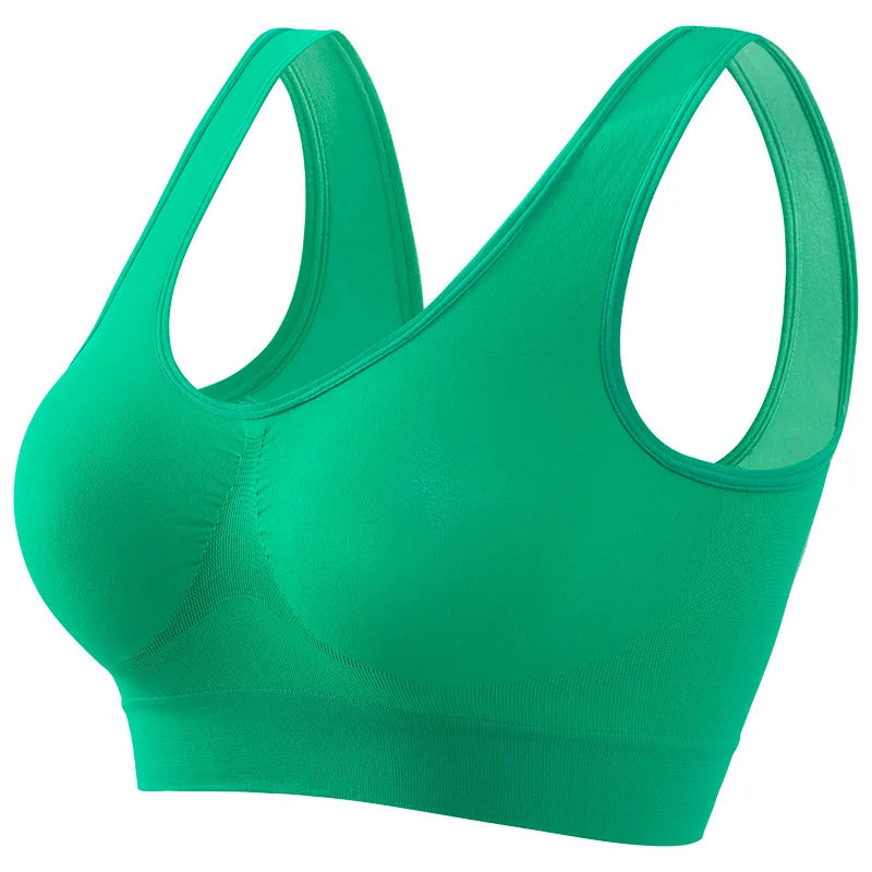 NEW Arrivals S-5XL Plus Size  Women Sports Bra Large Size No Steel Ring Seamless Underwear Removable Chest Pad Running Sport Yoga Vest Bras