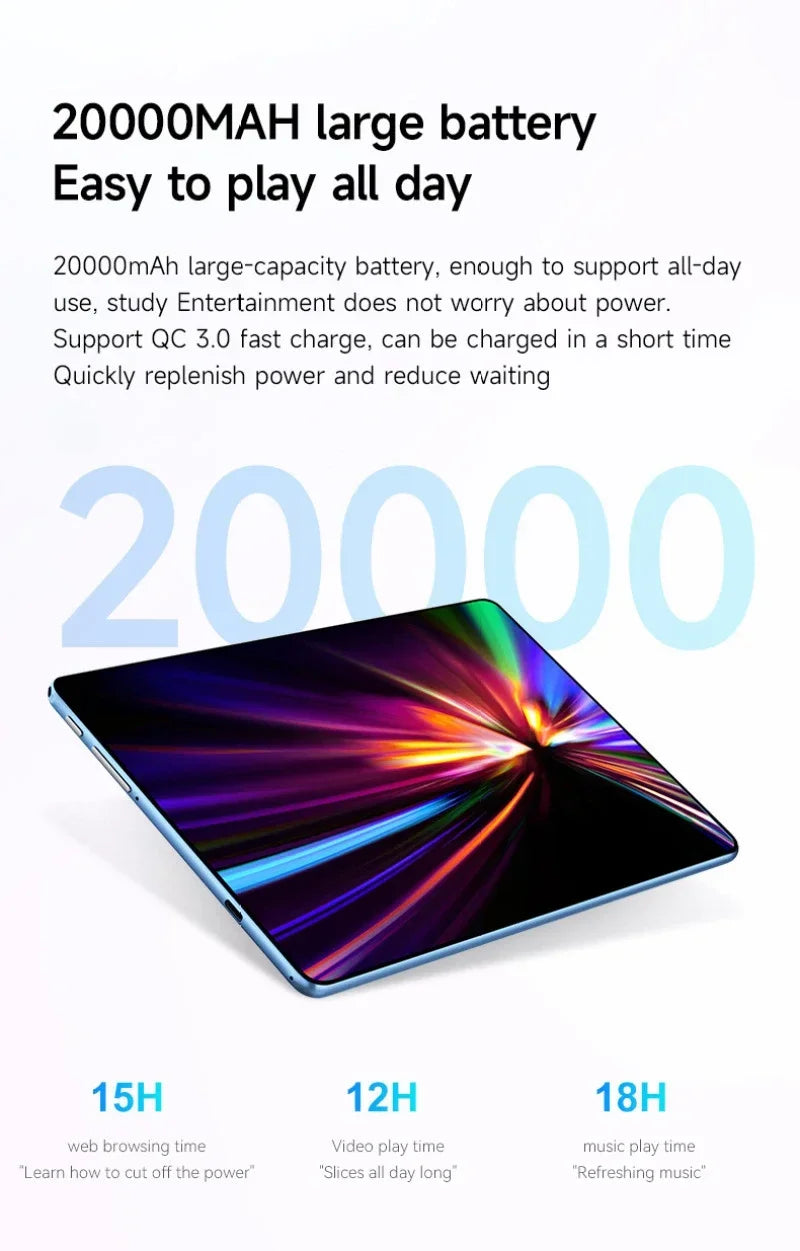 NEW Arrivals 2025 Tablet Android 14.0 Brand New 11.6 Inch 16GB RAM 1TB ROM Tablet 16MP 32MP 20000mAh 10Core WIFI Bluetooth Network Tablet PC Electronics Accessories Products