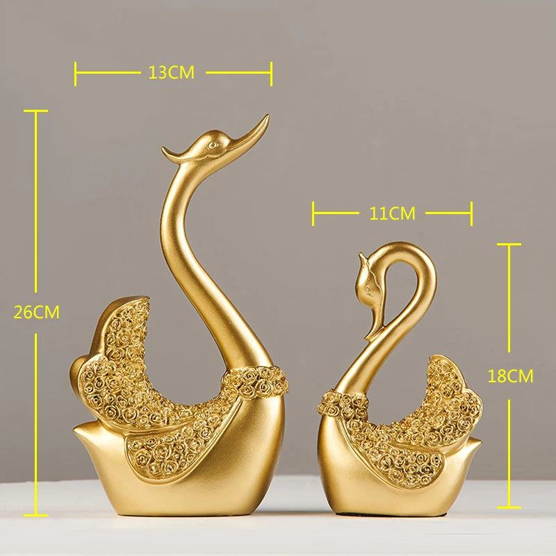 Home Decoration Luxury Accessories Feng Shui Gold Statuette Study Desk Ornaments Luxury Living Room Decoration Figurines Interior