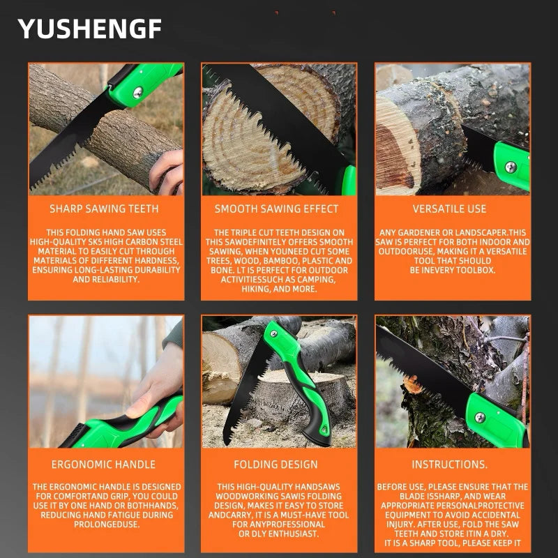NEW Arrivals 1PC Portable Saw for Woodworking, Garden Tools a Versatile Folding Hacksaw Designed for Cutting Wood Perfect for Pruning Trees Home Garden Accessories