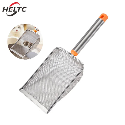 1pcs Stainless Steel Fine Mesh Cat Litter Scoop Easy To Clean Non-Stick Shovel For Reptiles Sand Efficient Durable Litter Scoop