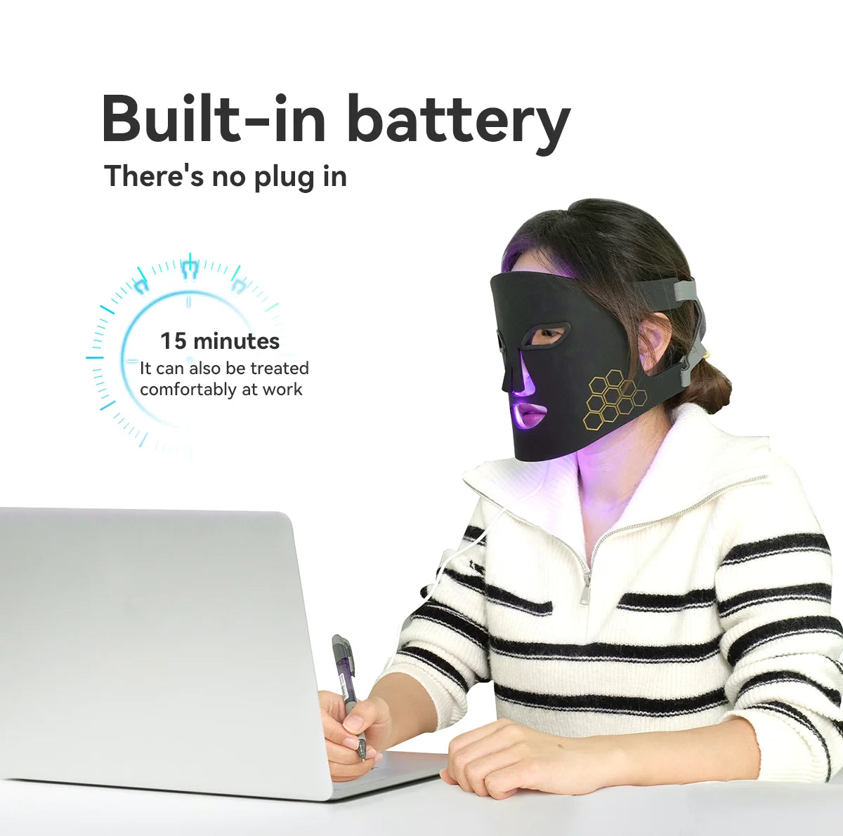 NEW NIR Korean LED Face + Neck Mask Near Infrared Face Neck SPA Therapy Mask 216+132 Beams Skin Rejuvenation Beauty Device Women Skin Care Accessories Korean Cosmetic Products