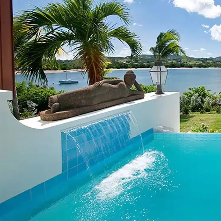 NEW 120CM RGB Remote Control 8 Colors EU/US Plug with Bulbs Automatic Underwater Waterfall Blade Fountain Spa 30/60/90/120cm Water Descent Wall Sheer Descent Cascade Mounted Colorful