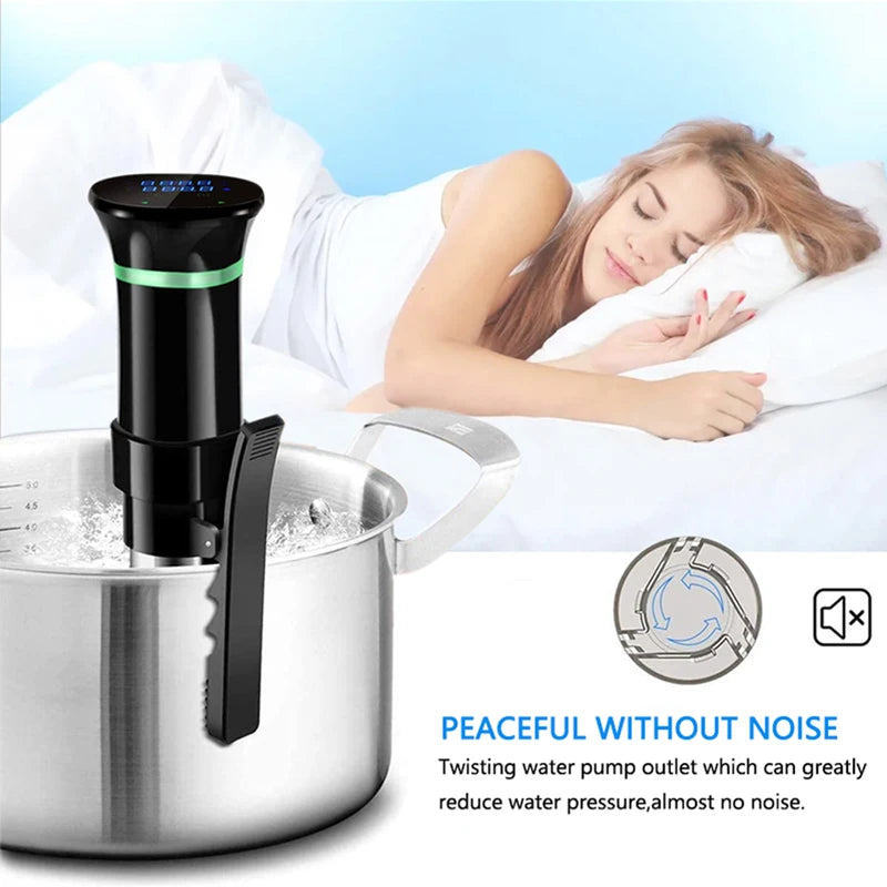 UK/EU Sous Vide WI-FI 1100W High-Power with Slow Cooker Function  99-Hour Timer & Precision Vacuum Cooking, ±0.1°C Temperature Control Home Appliances Kitchen Cooking Accessories