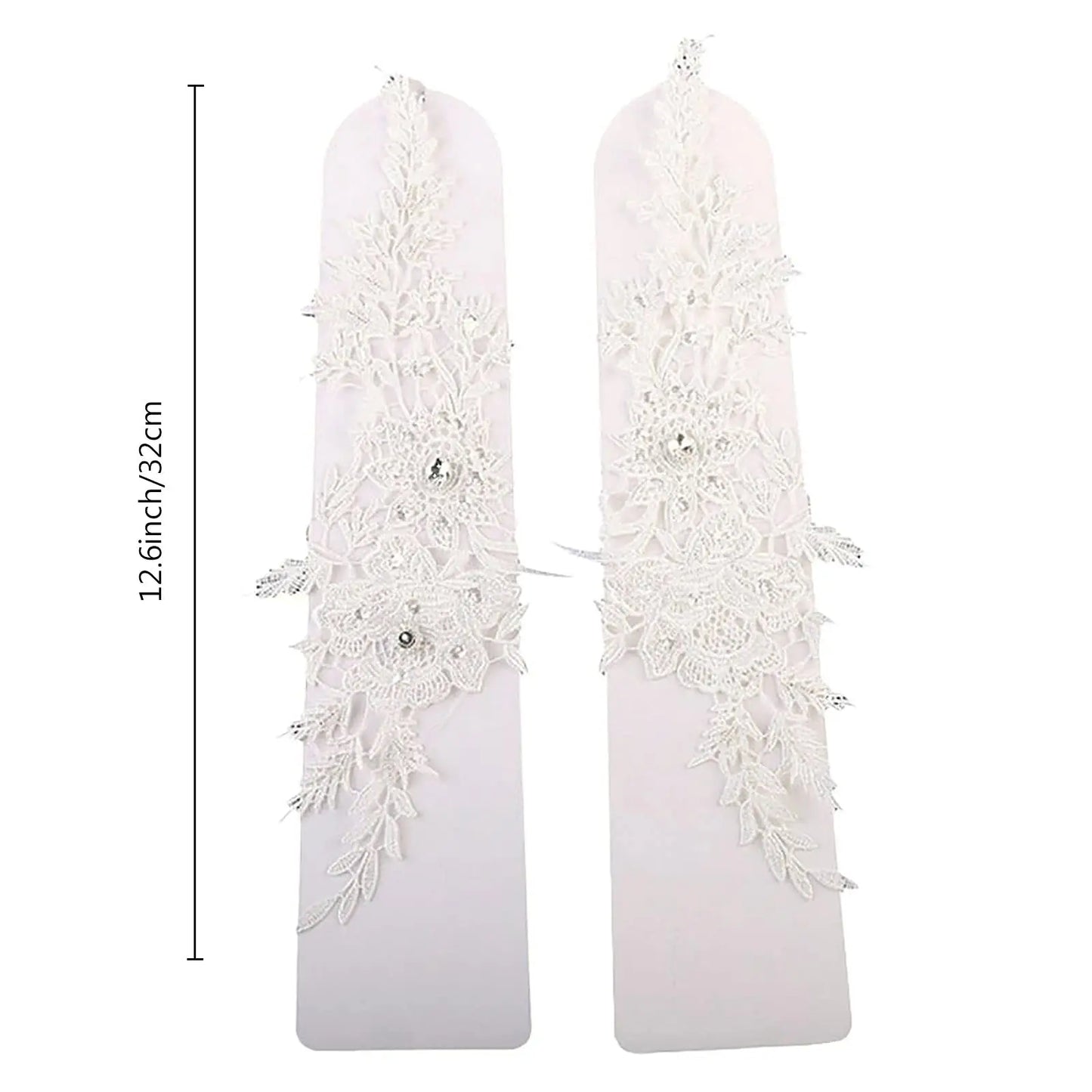Crystal Women's Wedding Gloves Fingerless Elbow Bridal Gloves Floral Ivory Long Gloves Wedding Accessory for Bride