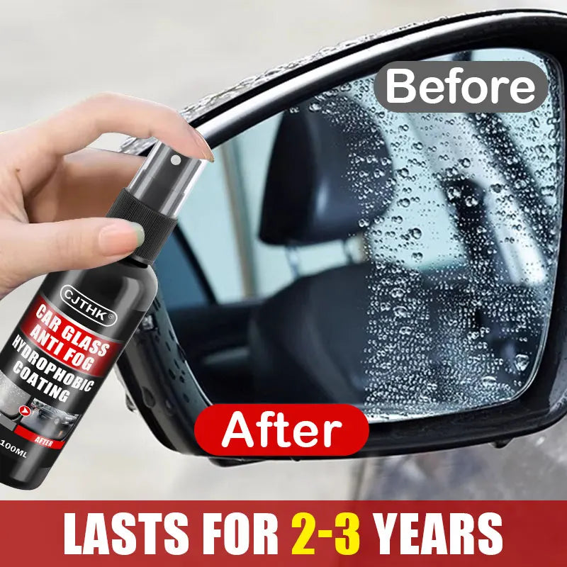Car Glass Anti-Rain Anti-Fog Water Spray Repellent Nano Coating Hydrophobic Waterproof Agent Oil Film Removing Auto Glass Film Agent Cars Cleaning Supplies