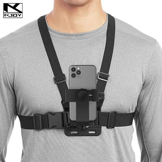 1 PC Adjustable Phone Clip Holder With Chest Strap Fixation Bracket for Sport Camera Mobile Phone Camera Black Holder Accessories