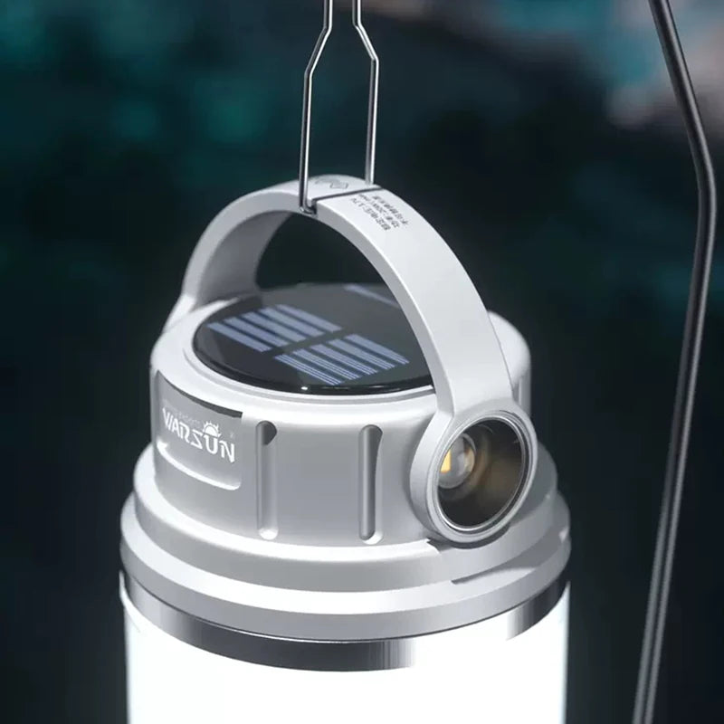 Outdoor 1100 Lumen Long Endurance Led Solar Powerful Rechargeable Camping Lamp Light with Outdoor Sports