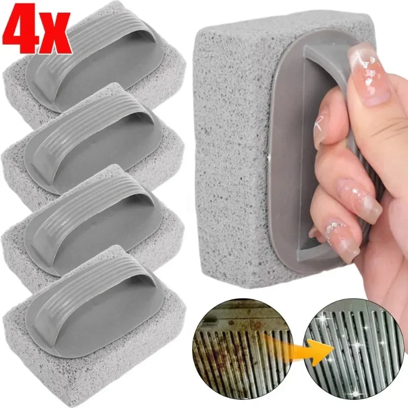 4 PCS Set Multi-Function Pumice Stones Cleaning Brush Pool Tile Calcium Remover Kitchen Sinks Pot Limescale Rust Stain Dirt Removal BBQ Grill Brush Cleaning Supplies
