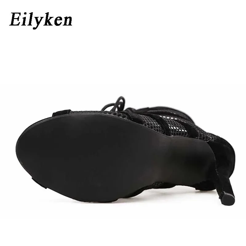 Eilyken Sexy Fashion Women Shoes Very Light Comfort High Quality Thin Heels Open Toe Dancing Sandals Woman's Size 43