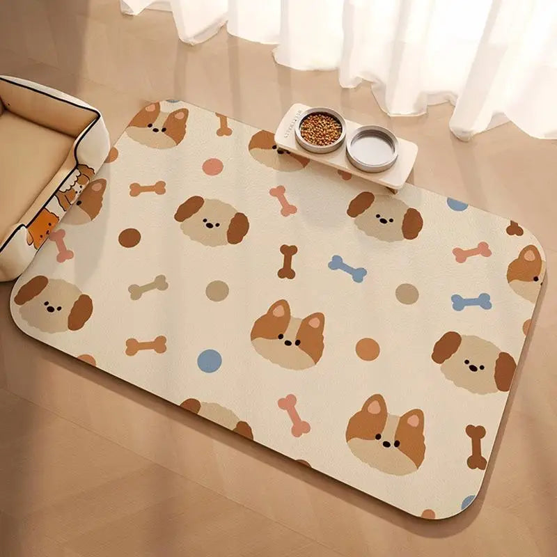 Pet Supplies Mat Domestic Cat Dog Feeding Mat Pet Placemat For Food Water Bowl With Waterproof Quick-Drying Floor Mat Pet Supplies