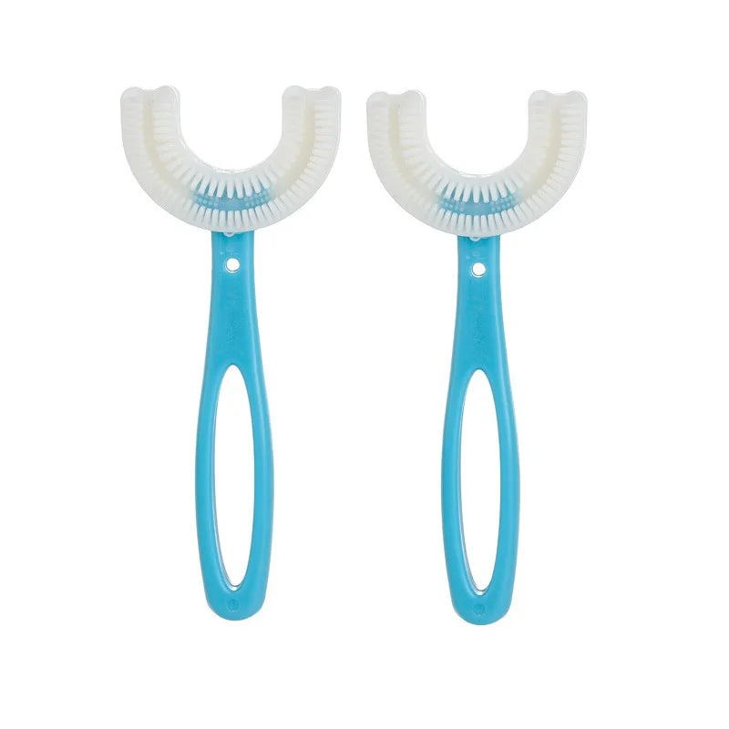 2 PCS Set Baby Toothbrush Children 360 Degree U-Shaped Child Toothbrush Teethers Baby Brush Silicone Kids Teeth Oral Care Cleaning Tools