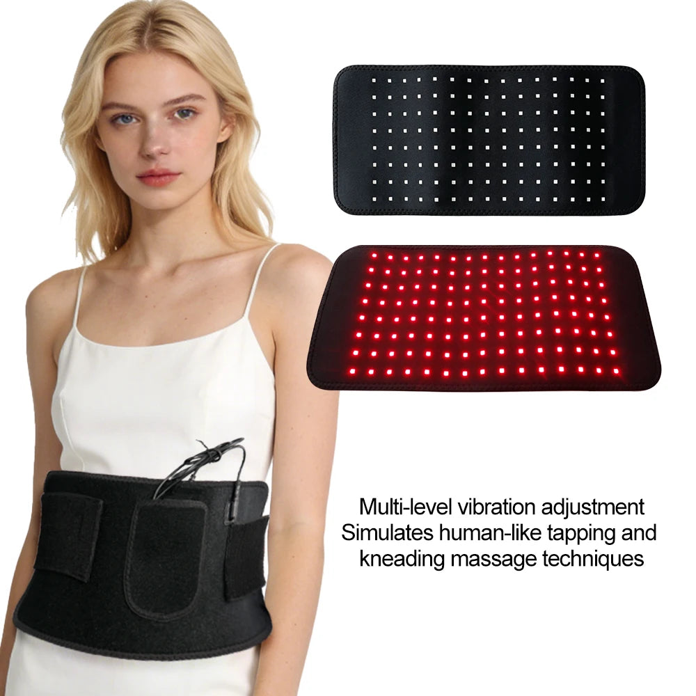 LED Red Light Massage Belt 120 LEDs Back And Waist Pain Relief Relax Belt Muscle Pain Relief 660nm 850nm Body Care Belt