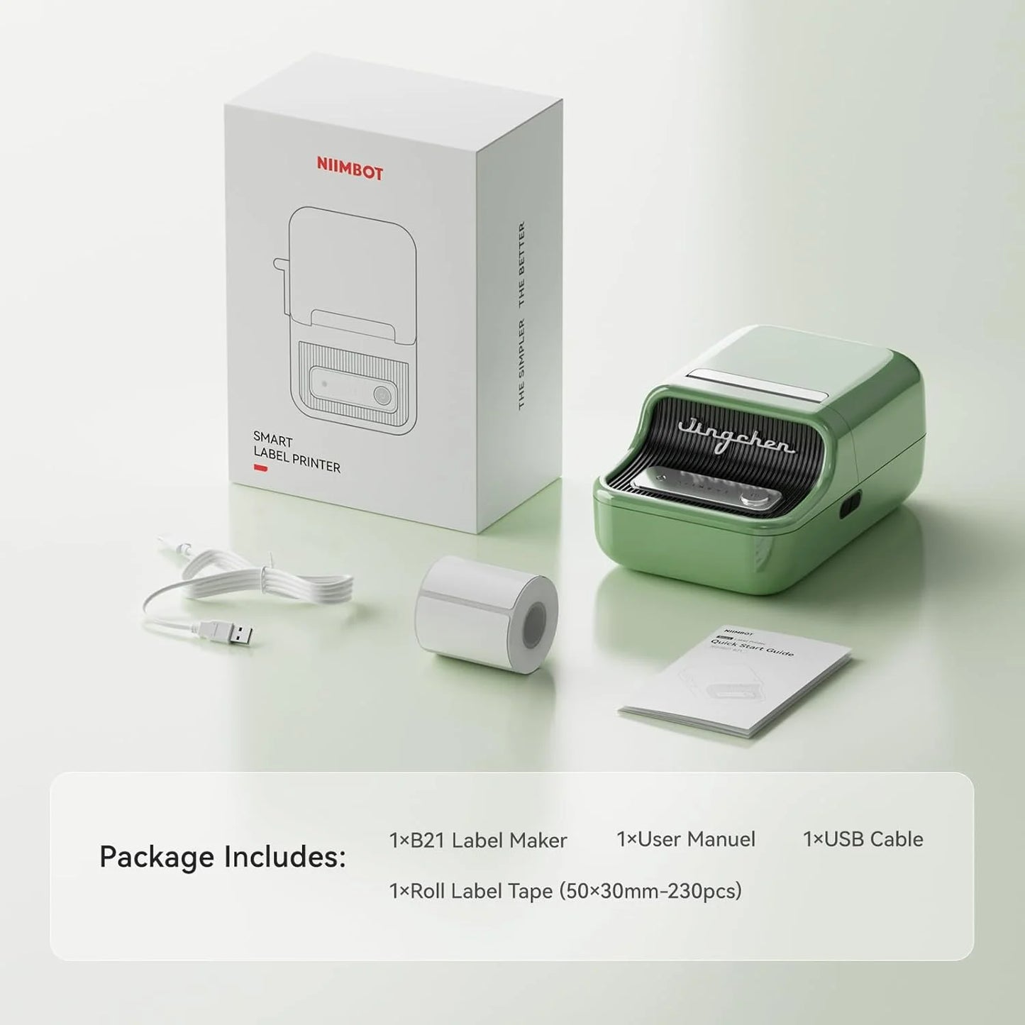 B21 PRO Mini Adhesive Label Printer Wireless Portable Thermal inkless Maker Photo Barcode Price Tag Sticker 200 300dpi