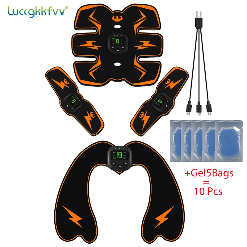 Smart EMS Wireless Muscle Stimulator Full Set Fitness Trainer Abdominal Training Electric Weight Loss Stickers Body Slimming Massager Sports Accessories Women Men Health Care Supplies