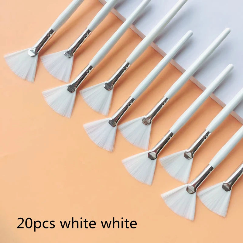 20/50 PCS Set Fan Shape Foundation Makeup Brushes Multifunctional Facial Mask Brush Essential Oil Women Beauty Makeup Tools Brush For Travel Night Club
