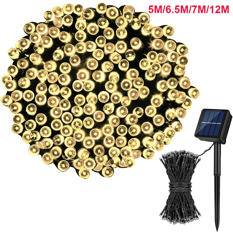 LED solar Full Sky Star Light String 8 Function Outdoor Waterproof Camping Courtyard Light Holiday Decoration Light