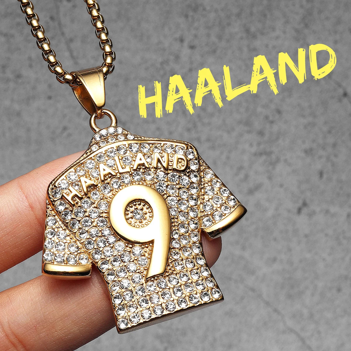 Messi Cristiano Ronaldo Neymar Mbappé Haaland Football Jersey Man Necklaces + Chain Stainless Steel Pendant Chain Jewelry Gifts