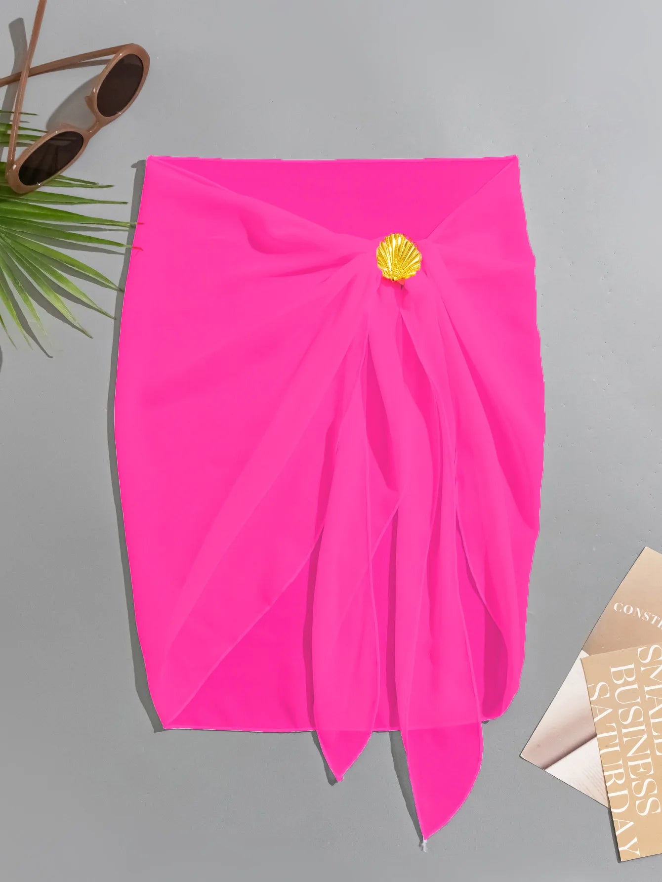 NEW S-XL UK Size 5 Colors Mesh Metal Shell Beach Wrap Swimsuit Bikini Cover Up Skirt See Through Swimsuit Skirts