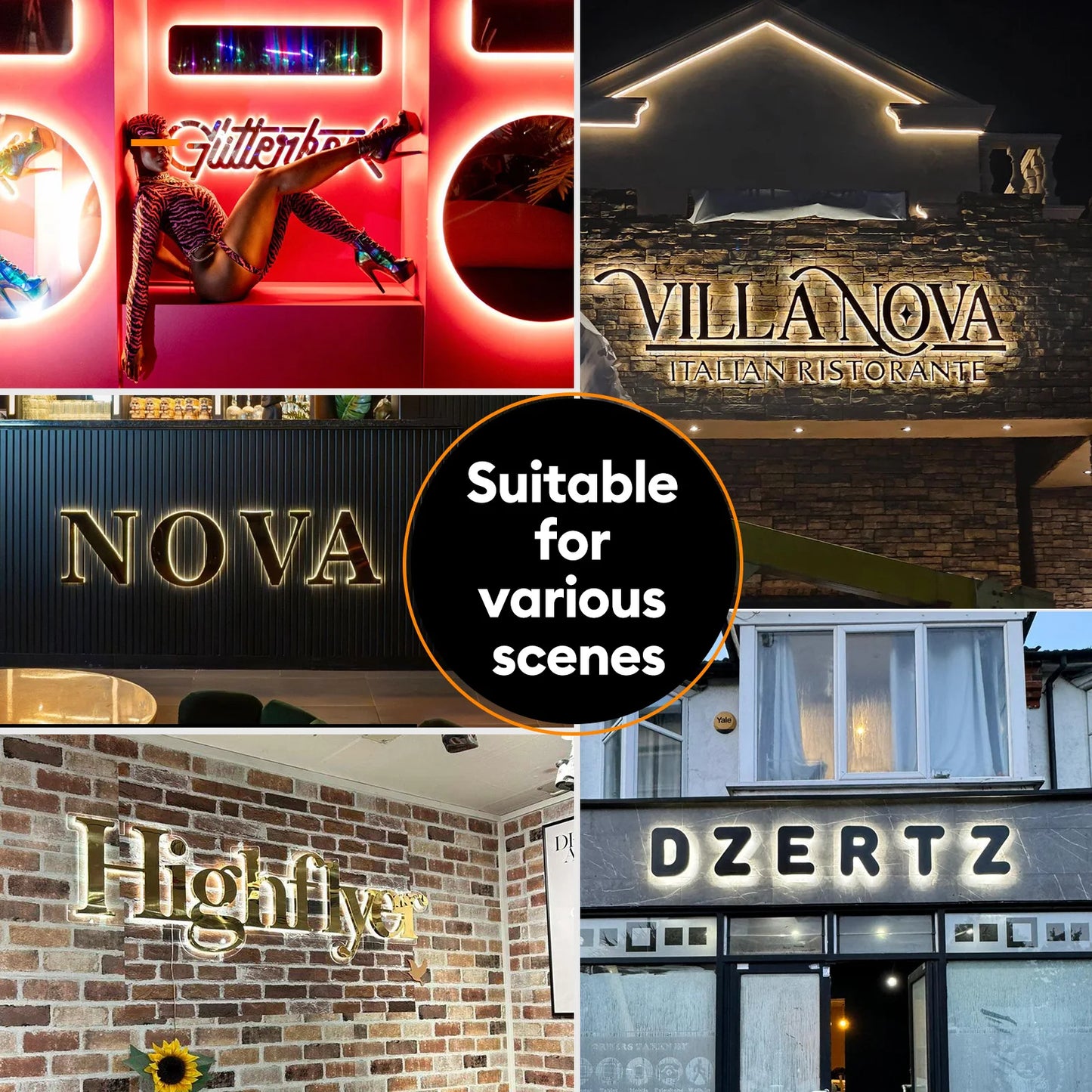 Custom and Contact Us 3D Led Business Signs Outdoor Led 3D Shops Signs for Business Indoor Metal Business Logo Signs