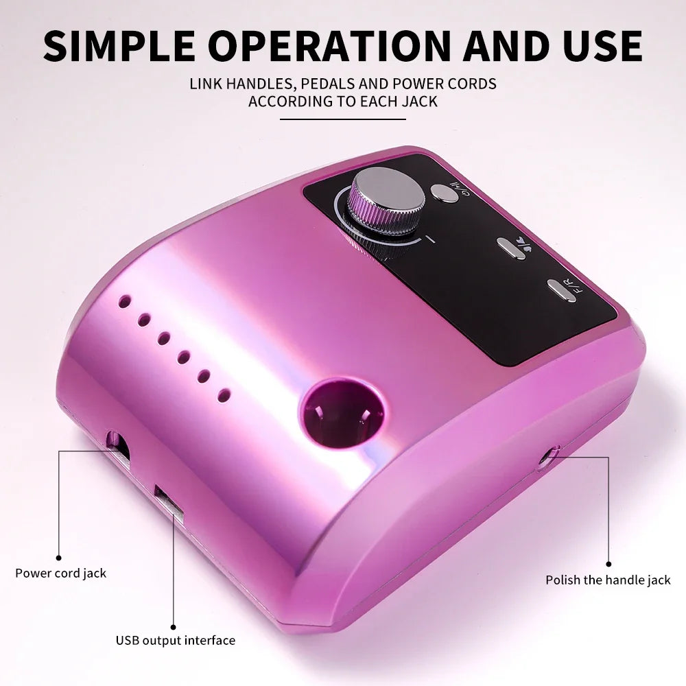 NEW Arrivals High Quality Electric Nail Drill Machine 45000 RPM Electric File HD Display Metal Manicure Pen Professional Nail Lathe Sander Manicure Pedicure Devices Nail Care Tools Set Cosmetics Supplies