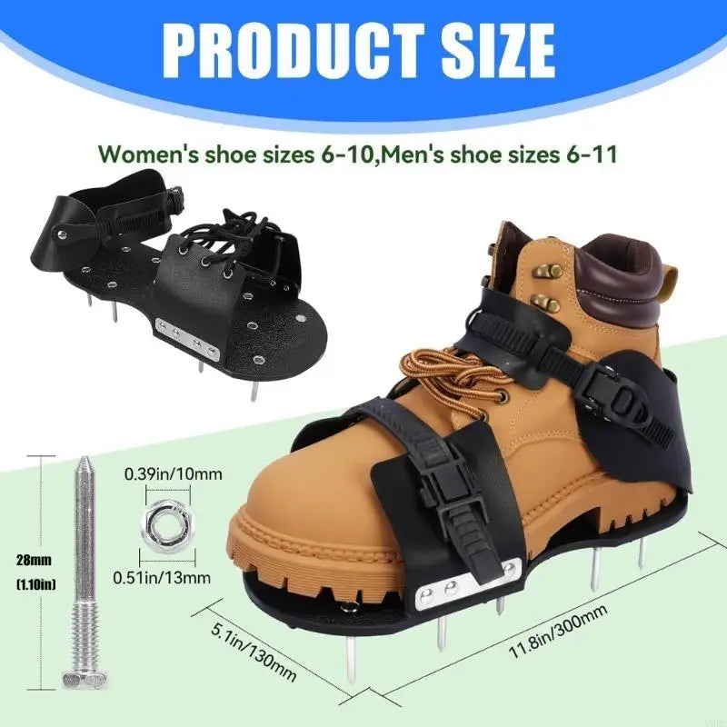 Multipurpose Easy Strap System Aerator Garden Shoes Lock In Place For Safe Stable Lawn Ventilation Compacted Soil Penetration Farm Home Gardening Accessories