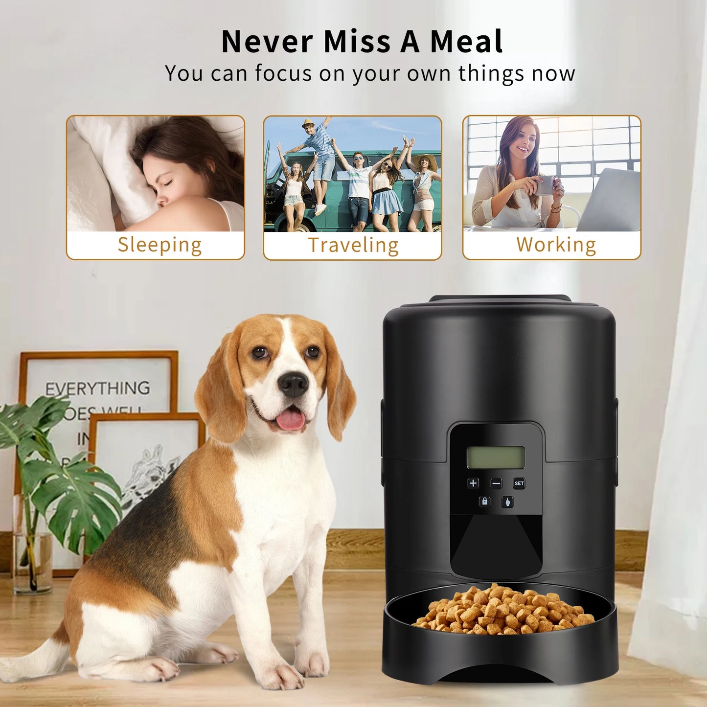 NEW Arrivals Wi-Fi + Camera Black/White Color 2L Pet Feeder Timing Smart Automatic Dog Pet Feeder For Cats Dog Button WIFI APP Camera Intelligent Dry Food Dispenser Dog Bowl Pets Supplies
