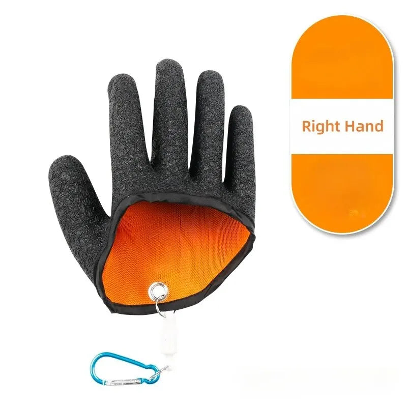 2 PCS Set Fishing Catching Gloves Magnet Release Anti-Slip Protect Hand From Puncture Scrapes Waterproof Fishing Gloves Home Gardening Gloves