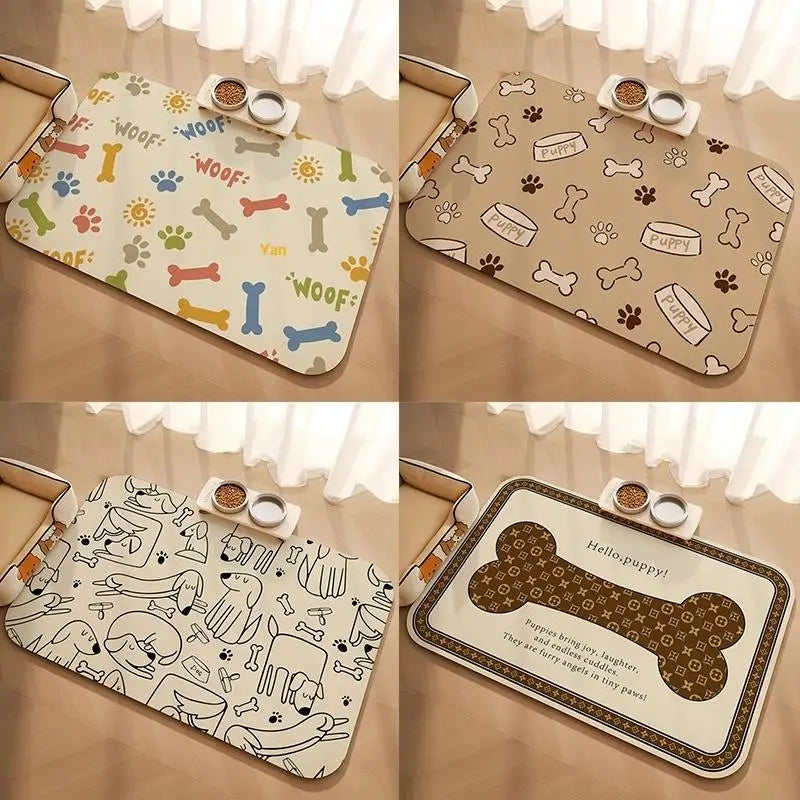 Pet Supplies Mat Domestic Cat Dog Feeding Mat Pet Placemat For Food Water Bowl With Waterproof Quick-Drying Floor Mat Pet Supplies