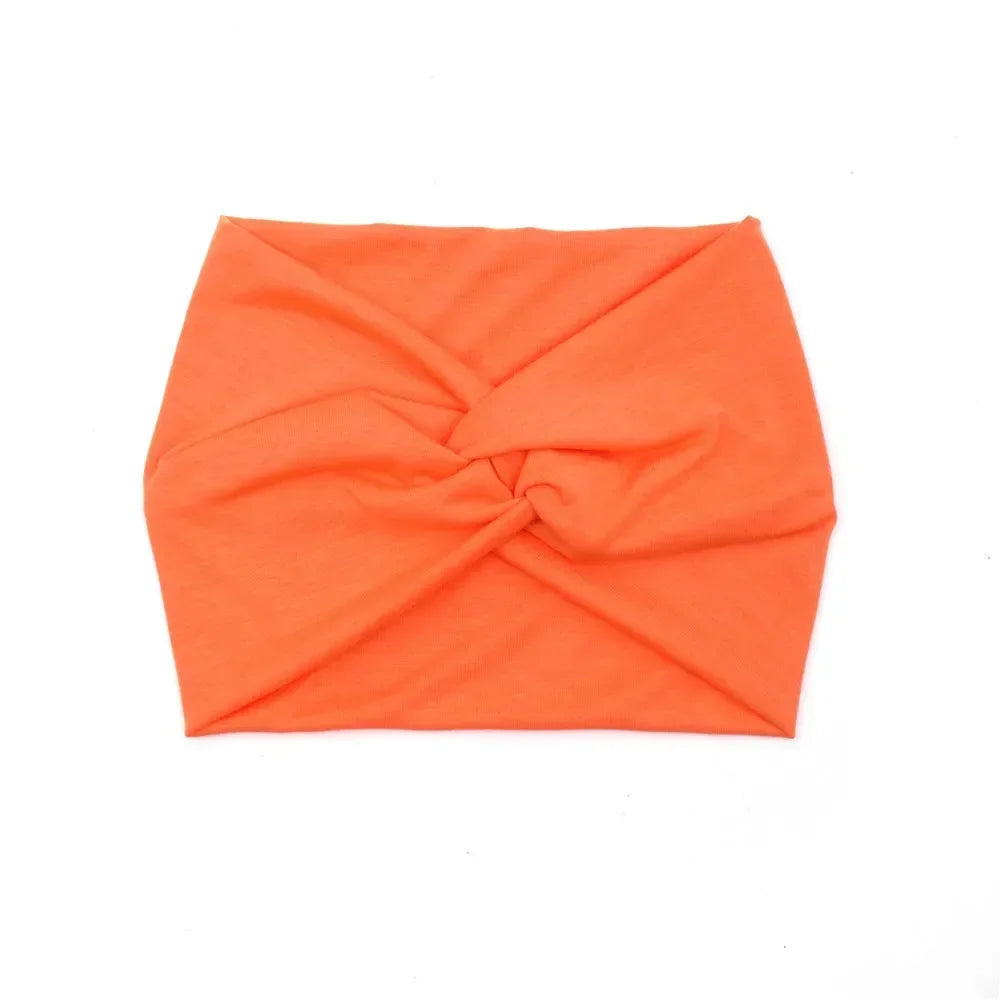 NEW Arrivals 44 Colors/Patterns Sports Elastic Wide-Brimmed Headband Unisex Solid Color Knotted Soft Anti-Slip Warm Turban Bandana Elastic Hairband Ladies Girls Fashion Apparel Accessories Clothing Supplies