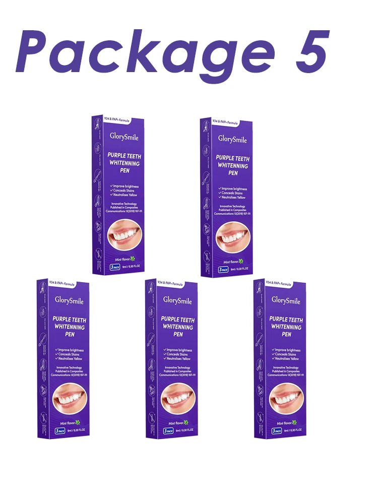 NEW Arrivals 1-5 PCS Set Purple Instant Teeth Whitening Pen Tartar Toothpaste Cleaning Tooth Stain No Sensitivity for a Brighter Whiter Smile Decay Care