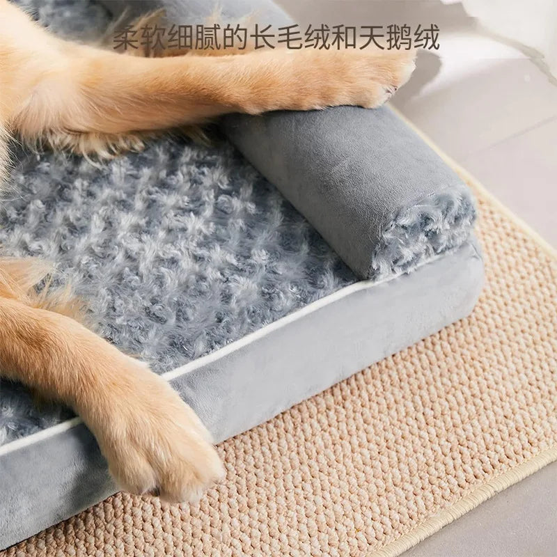 Orthopedic Pet Supplies, Plush Dog Sofa, Comfortable and Detachable Dog Bed, Universal Medium and Large Pet Nest F008