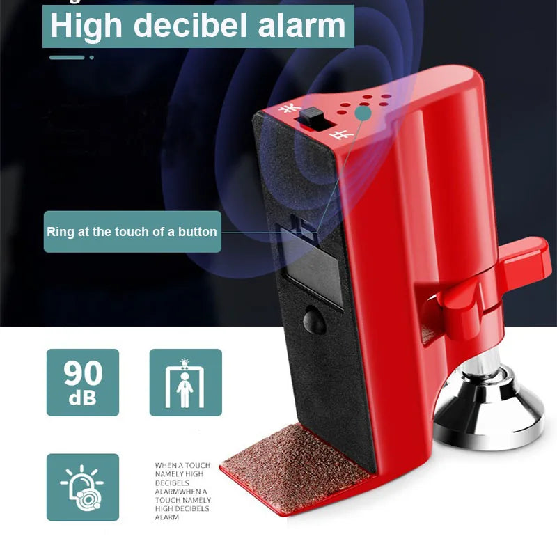NEW Portable Door Lock Alarm Stopper, High Strength High dB Siren Red Alloy Door Jammer Anti-Pry Anti-Theft Security Device for Apartments/Hotels Home Office Security Supplies