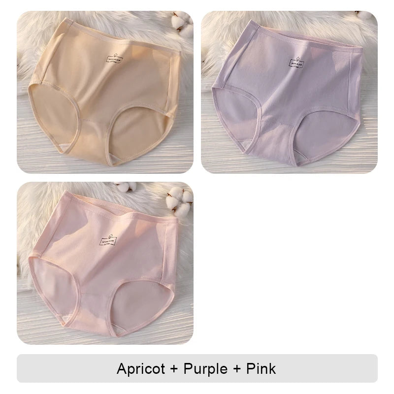 NEW Arrivals 3PCS Set Triangular Panties High Waist Sexy Underwear Briefs Underwear Woman Cotton Lingerie Buttocks Lifter Tummy Control Women Female Seamless Briefs