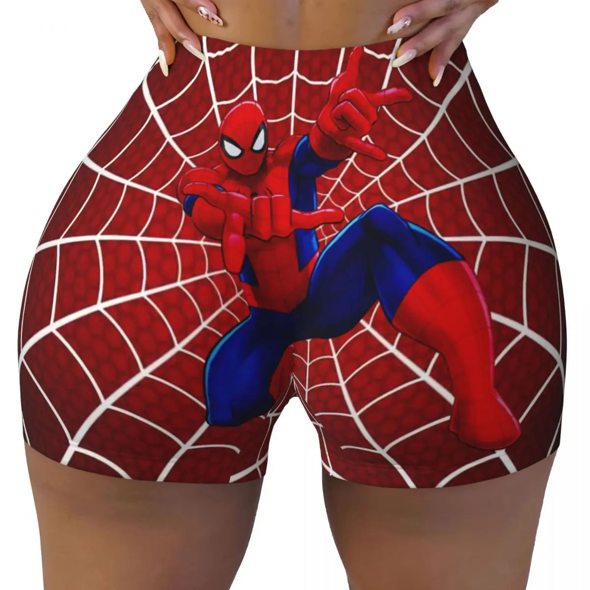 NEW Arrivals Sexy Hot Women Spiderman Summer Outdoor Beach Party  Workout Running Hiking Yoga Shorts Gym Athletic Biker Cycling Shorts Girls Fashion Apparel Accessories