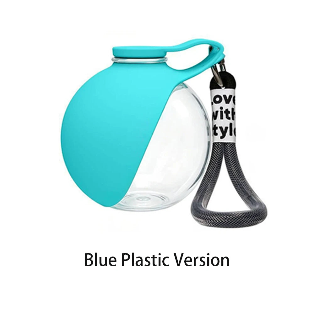 2 in 1Portable Foldable Outdoor Walking Dog Water Bottle, Plastic/Stainless Steel/Printed Pet Water Dispenser Silicone Feeder Drinking Cup Foldable Bowl Leak Proof Small/Large Dog Water Bottle
