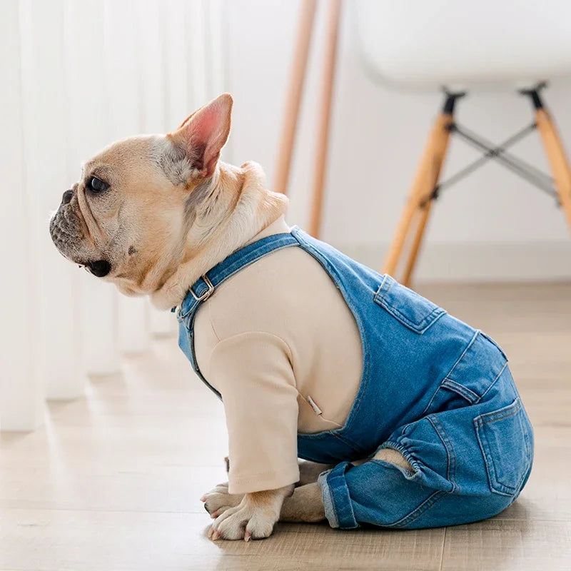 S-XXL French Bulldog Clothing Denim Pet Dog Clothes Jumpsuits Autumn Winter Dogs Pets Clothing for Dog Coat Jacket  Ropa Para Perro