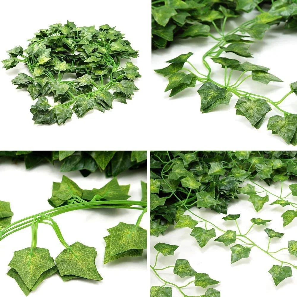 12-36 PCS Set Artificial Plants Ivy Leaf Garland Silk Green Leaves Fake Foliage Creeper Vine for Garden Balcony Home Decoration Fake Flowers