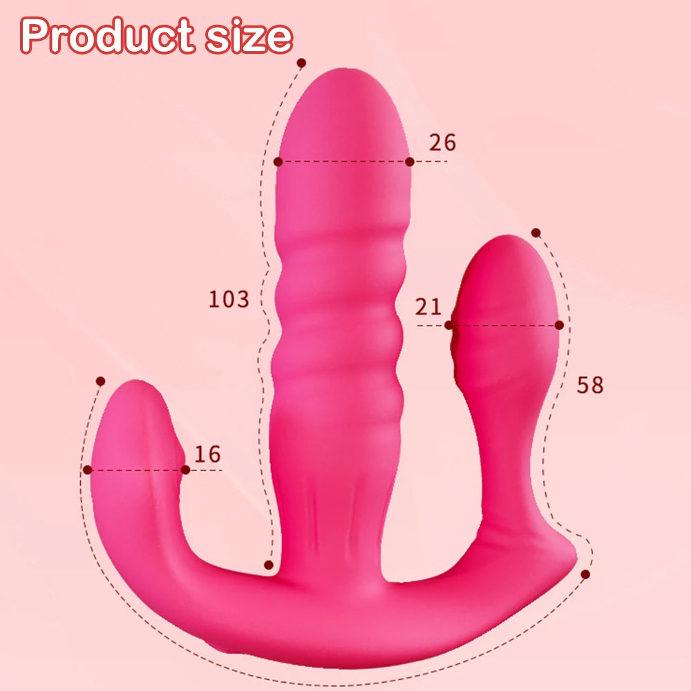 NEW Arrivals 3 in 1 Panties Vibrators Wearable Female Sex Toys Wireless Remote Vibrator for Women G Spot Clitoris Stimulator Anal Massager Ladies Sex Store Supplies