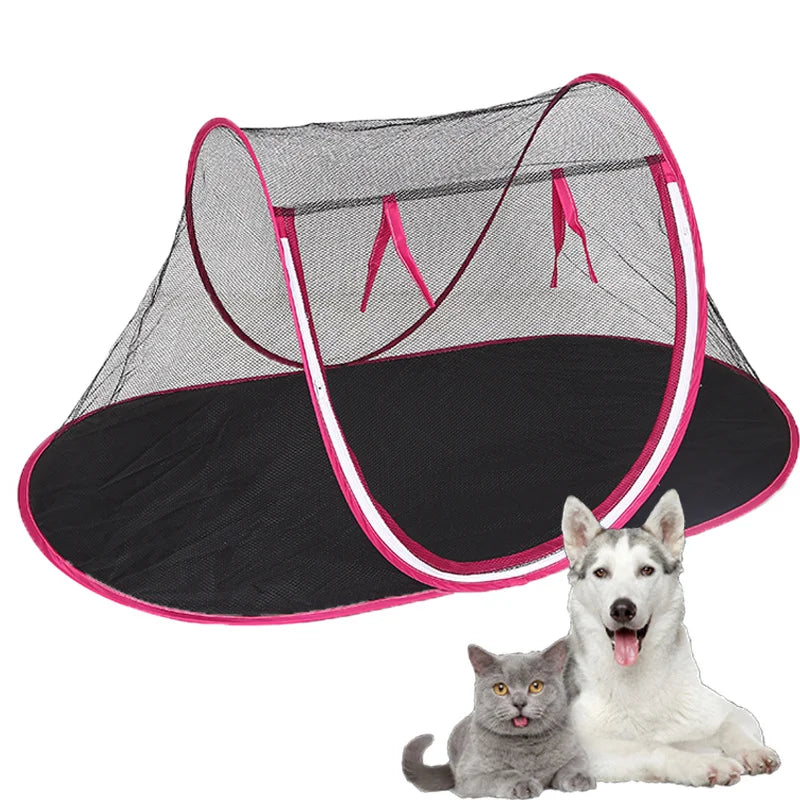 Pet Tent Portable Collapsible Tent Cat Dog Outdoor Playhouse With Netting To Prevent Escape Travel Pet Outdoor Cage Kennel Pets House