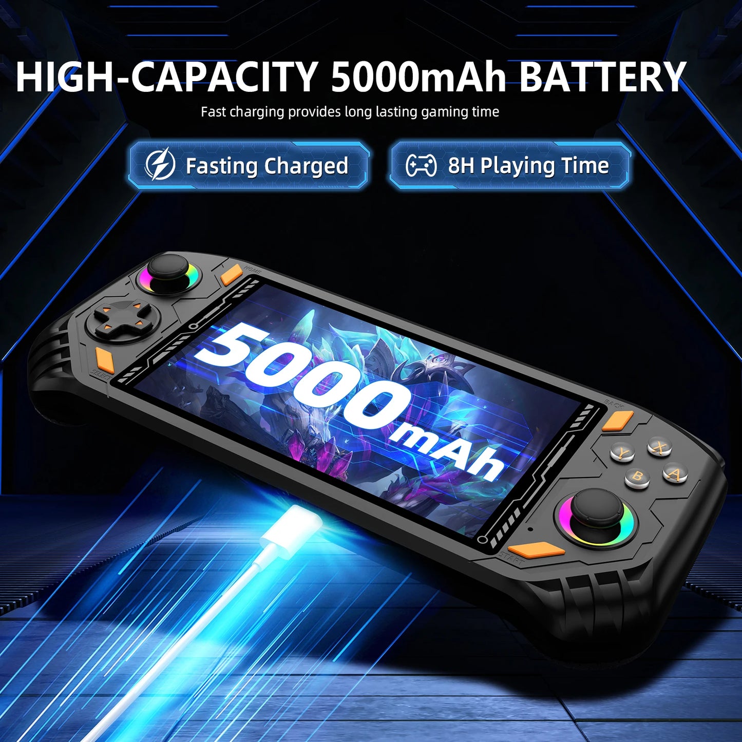 RG52 MINI Handheld Game Console 25 Languages 18.000+ Games EMU-ELEC System 2.4G WI-FI 5.5" IPS Screen 30+ Emulator Potable Retro Games Console Pocket Player Computer PC Gaming Supplies