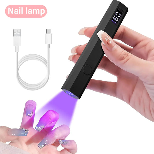 NEW Arrivals Mini Nail Lamp with LED Display Portable Mini UV Light for Gel Nails with 2 Timers Fast Charging Small UV Light Manicure Nails Care Accessories Cosmetics Supplies