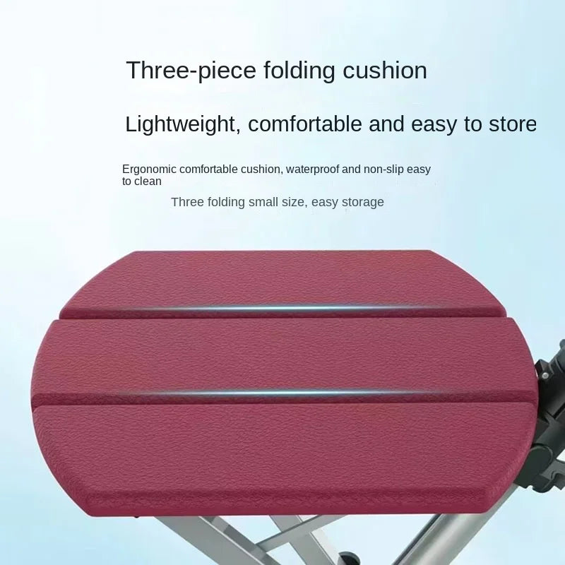 110KG Load Bearing New High Quality Aluminum Alloy Foldable Cane Stick Seat Adjustable Elderly Crutch Fishing Chair With Stool Outdoor Activities Walking Hiking Camping Mobility Medical Supplies