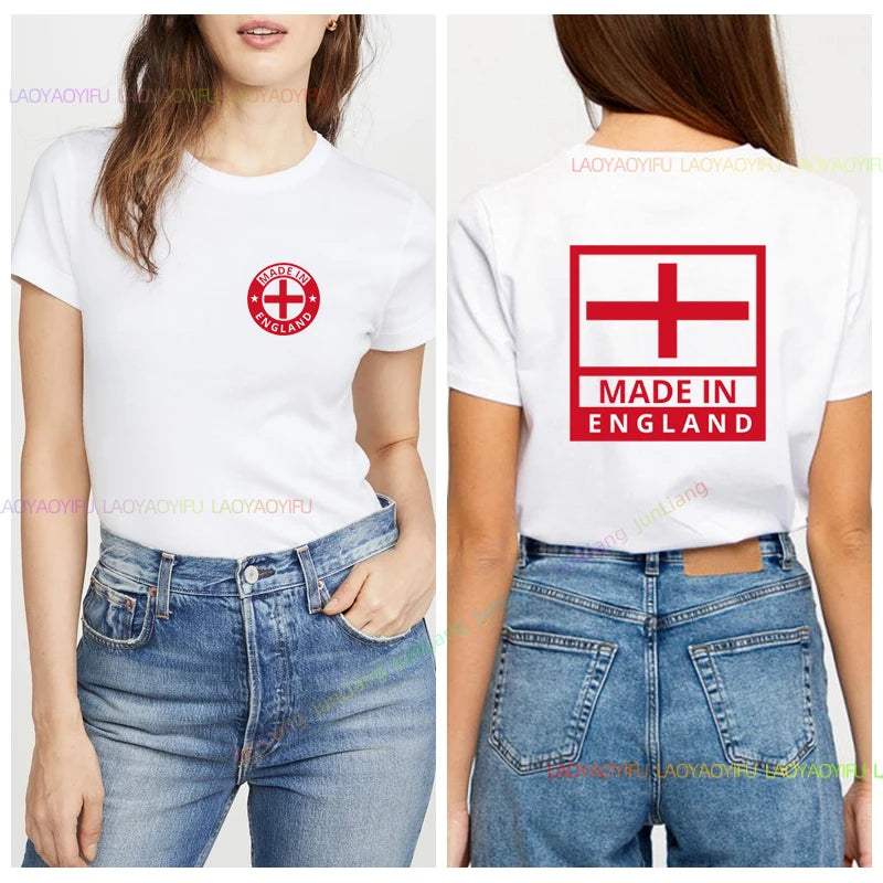 NEW Arrivals  S-4XL Summer New Shirt England Flag Badge Unisex Patriotism Graphic T-Shirts Women's T-Shirts Men T-shirt Short Sleeve Tee Women Men Casual Sports Supplies