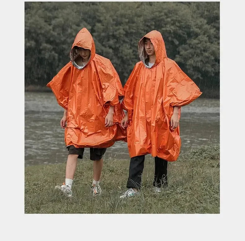 NEW Emergency Raincoat Poncho Waterproof Rainwear Blanket Survival Camping Equipment Cold Insulation Rainwear Camping Equipment