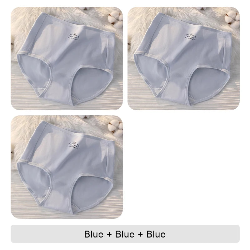 NEW Arrivals 3PCS Set Triangular Panties High Waist Sexy Underwear Briefs Underwear Woman Cotton Lingerie Buttocks Lifter Tummy Control Women Female Seamless Briefs